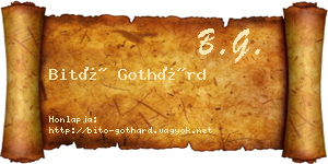 Bitó Gothárd névjegykártya